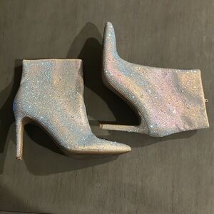 INC iridescent rhinestone ankle boots sz 8.5